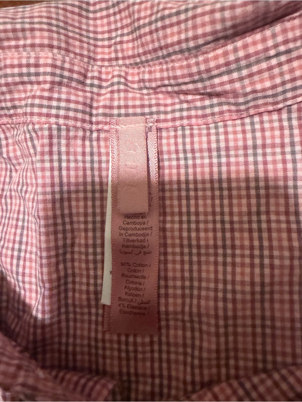 SKIMS Light Pink Checked Long-Sleeve Button-Down Shirt - Picture 5 of 7
